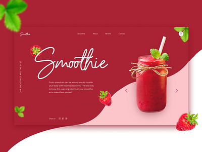 Strawberry smoothie concept