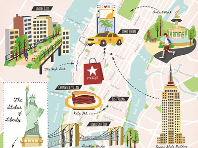 Illustrated New York city map