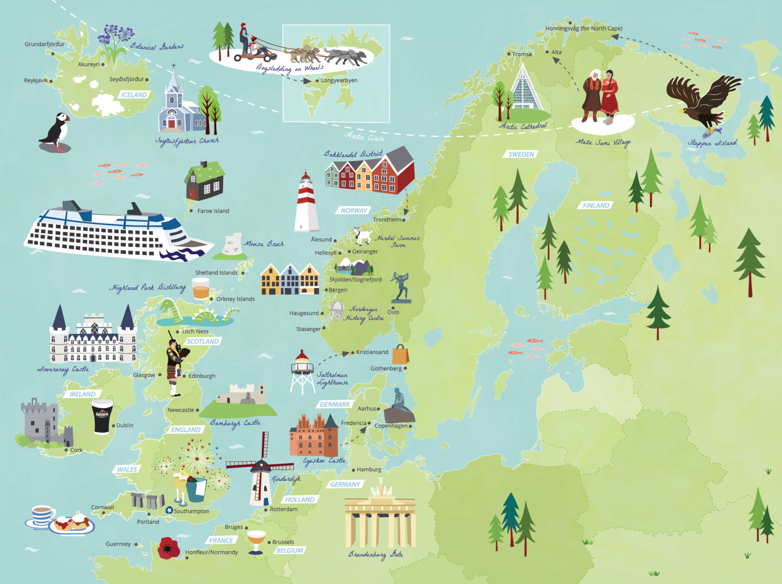 Island Princess Cruise Itinerary Map.