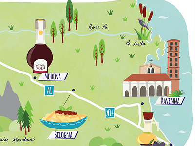 Road Trip Food Map Bek Cruddace | Dribbble