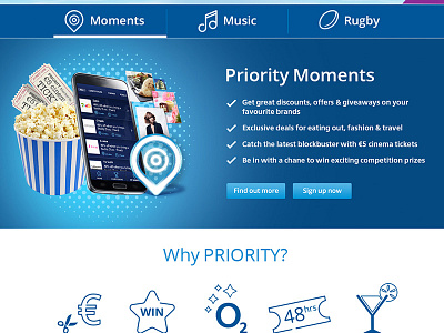 Priority Moments UI Detail design layout page ui ux web