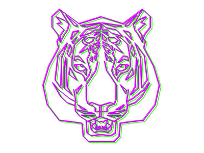 Tiger Rave adobe illustrator art digital illustration image lowpolyart polygon tiger vector
