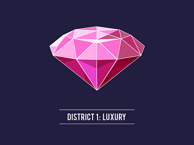 District 1 - Luxury diamond district hungergames jewel katniss lowpoly lowpolyart pink polygonal purple the hunger games