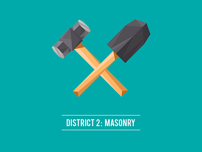 District 2 - Masonry district games hunger hungergames katniss lowpoly lowpolyart mallet polygonal shovel the tools