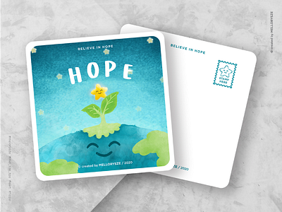 Believe in Hope Postcard Design adobe photoshop art digital painting earth graphic hope illustration postcard