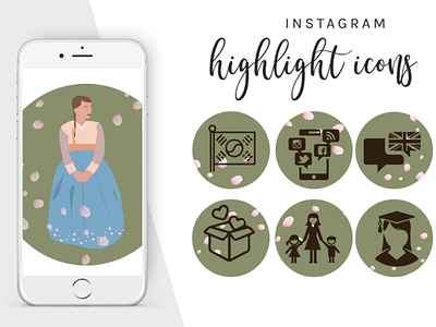 illustration for Instagram blogger highlights illustration instagram korea
