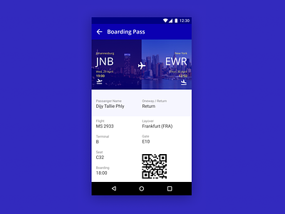 Boarding Pass Mobile UI android app boarding pass dailyui design figma mobile mobile ui simsuxui uxdesign