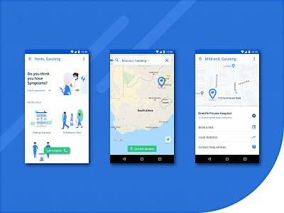 Map and Location - Medical Testing Centre android android app dailyui design figma illustration mobile mobile ui simsuxui ui