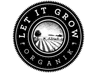 Let It Grow Organik, 1-color 1 color emblem iron brand logo stamp