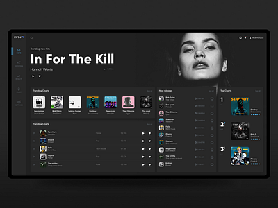 Sketch Music App concept dark theme interface minimal music ui ux webdesign website