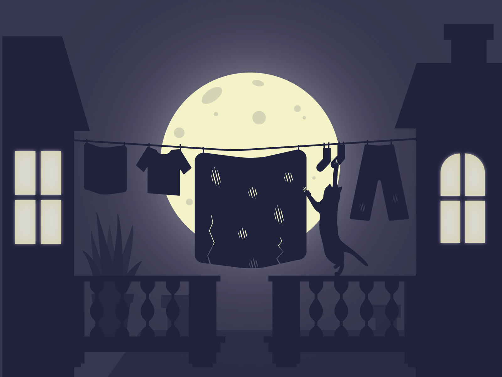 Cat at night by Anna on Dribbble