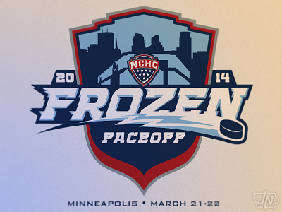 NCHC Frozen Faceoff (Primary) branding frozen faceoff hockey identity illustrator logo nchc nchc frozen faceoff