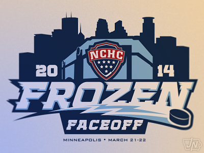 NCHC Frozen Faceoff (Secondary) branding frozen faceoff hockey identity illustrator logo nchc nchc frozen faceoff
