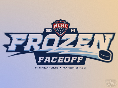 NCHC Frozen Faceoff (Secondary Wordmark) branding frozen faceoff hockey identity illustrator logo nchc nchc frozen faceoff