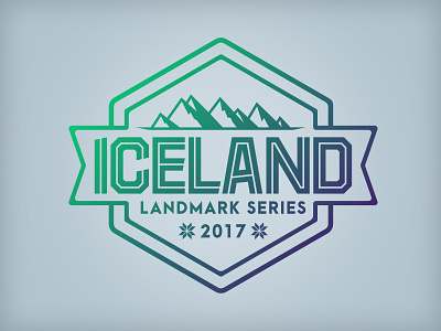 Iceland Landmark Series badge brand identity europe iceland illustrator landmark logo series