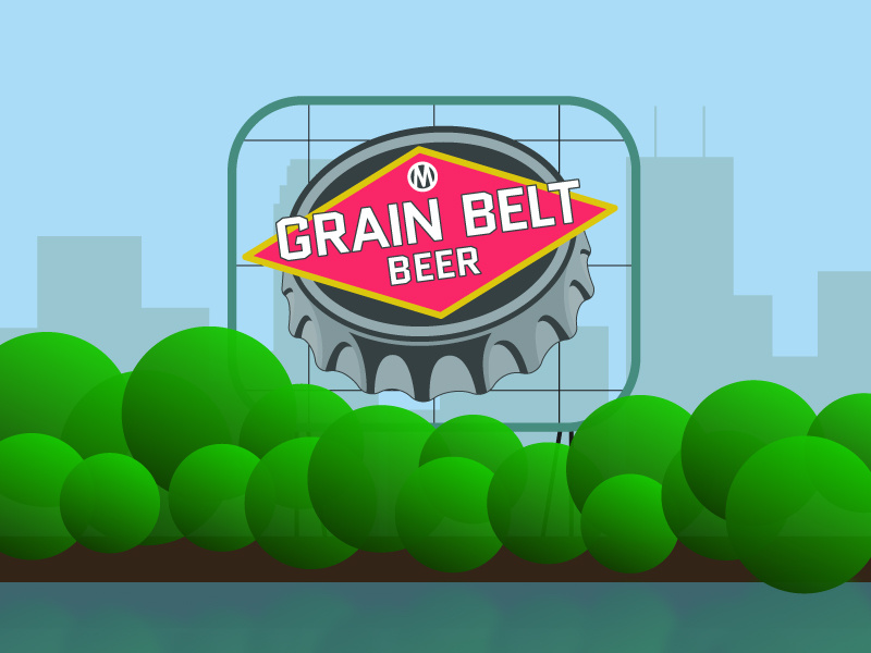 Grain Belt By Day beer minnesota minneapolis landmark sign grain belt design illustration illustrator