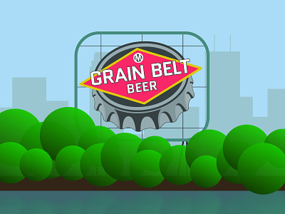 Grain Belt By Day beer design grain belt illustration illustrator landmark minneapolis minnesota sign