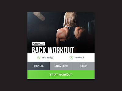 Day 008 - Fitness Card back clean exercise flat gym interface minimal sport ui ux widget workout