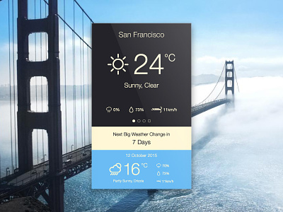 Day 010 - Weather App app flat glance interface minimal san francisco sunny ui weather