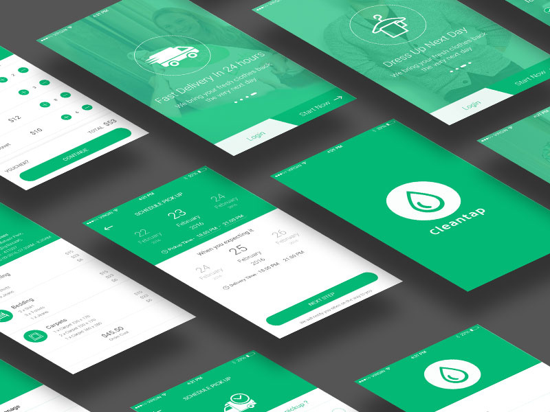 Laundry App UI Kit by Dnyaneshwar Ganage on Dribbble