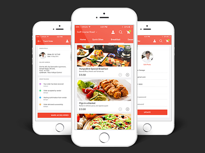 Food Order App UI Kit apps burger coffee flat food food app food order log in user interface ux
