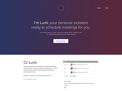 Lumi - Personal Assistant AI Landing Page