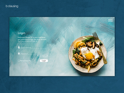 Food website - Login page