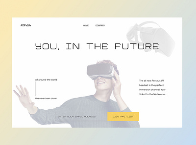 VR Headset Promo Site promotional site ui