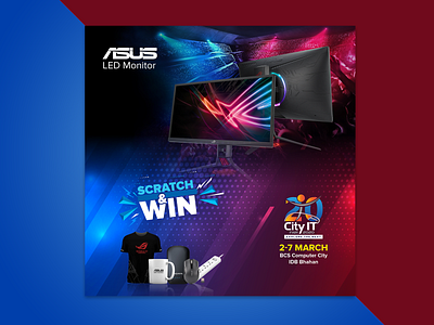 ASUS Monitor Offer Design advertising animation branding branding design design illustraion illustration mobile monitor print product design promotional design ui ux vector
