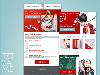 Tozaime - Skincare Branding & Email Design branding design email minimal print