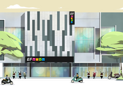 EF Kids & Teens Indonesia School architecture art concept digital education illustration language school visual
