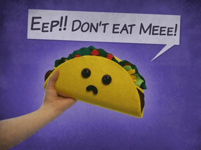 Top Secret Project eep gif plush purple taco tacoman