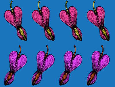 Heart Flower Pattern Design I adobe illustrator adobe photoshop art beautiful colorful drawing floral flower flowers heart illustration love lovely painting pink purple valentine day valentines day