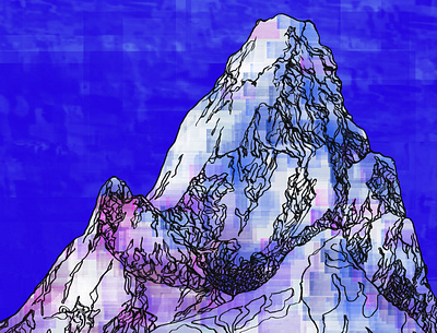 Ice Mountain adobe photoshop art beautiful blue colorful digital art digital illustration digital painting drawing freezing ice ice age illustration mountain mountains nature painting purple sky winter