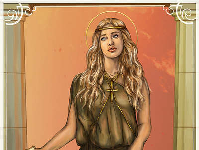 The Major Arcana; Tarot Plameni Inkvizitori - Character adobe photoshop art beautiful book card card design character design colorful costume design drawing faith female character illustration love medieval novel painting saint tarot tarot deck