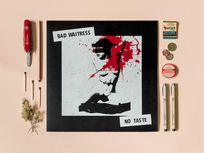 Bad Waitress Album Cover album art album cover album design design diy graphic design music design punk design