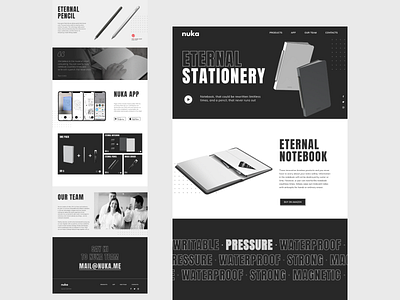 Nuka - Landing Page colors concept design landing design landing page design landingpage notebook nuka pencil uidesign uxdesign web webdesign