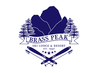 Brass Peak Ski Lodge Logo dailydesignchallenge logo