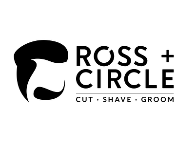 Ross + Circle Barbershop Logo barber dailydesignchallenge logo