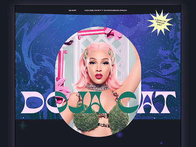DOJA CAT - Artist Landing Page artist bold celebrity colors concept design doja eclectic graphic music retro ui ux web web design