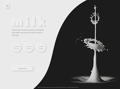 Milk design neumorphic neumorphism ui ui design uidesign uidesigner uiux ux ux design uxdesign uxdesigner uxui webdesign website