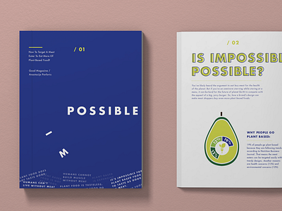 Magazine spread design for Impossible Burger design illustration layout magazine