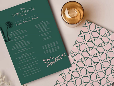 The Spot House - Room Menu Design branding menu menu design restaurant menu room service