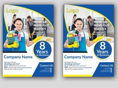 Cleaning services flyer advertisement advertising business clean design flyer modern