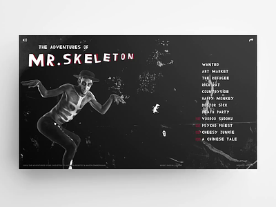 Mr. Skeleton – website animation audio css3 dark design html5 jquery player red skeleton uxui video