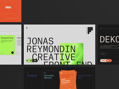 Portfolio 2021 animation beige black clean creative developer front end development frontend green minimal orange portfolio scroll transition ui design ux design