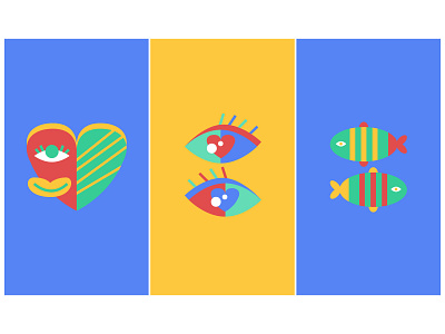 Highlight icons p2 beautiful colorful colorful design colorful icons colorful illustration concept art eye eyes fish fishes flat funny heart icons illustration love vector