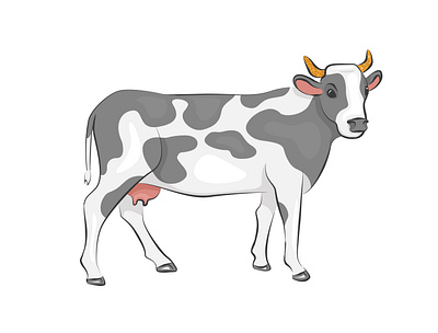 Cut cow animal animal art art cow cute domestic animals illustration
