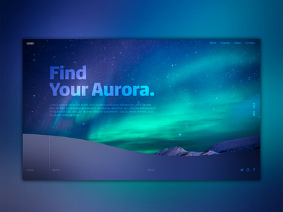 Find Your Aurora aurora desktop gradient homepage translucent typography ui web