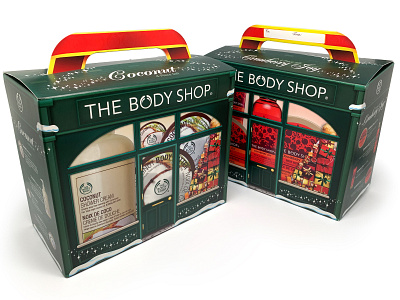 The Body Shop Store Giftboxes branding consumer goods design illustration package design vector